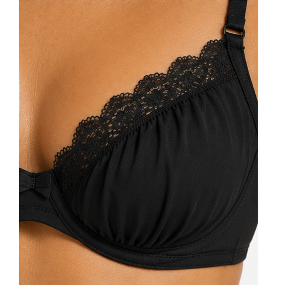 SKIMS Fits Everybody Lace Unlined Demi Bra Onyx Black 32C NWT - Picture 5 of 6